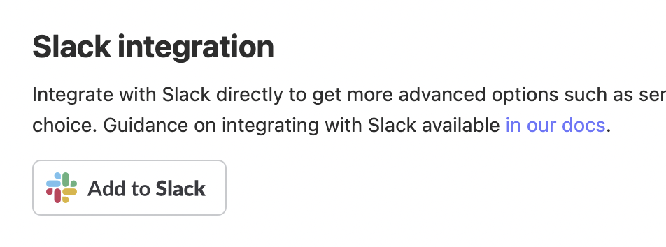 Add to Slack button